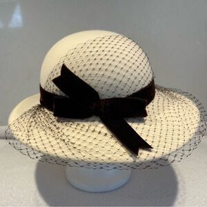 Charming Vintage Betmar Wool Hat with Veil and Velvet Bow